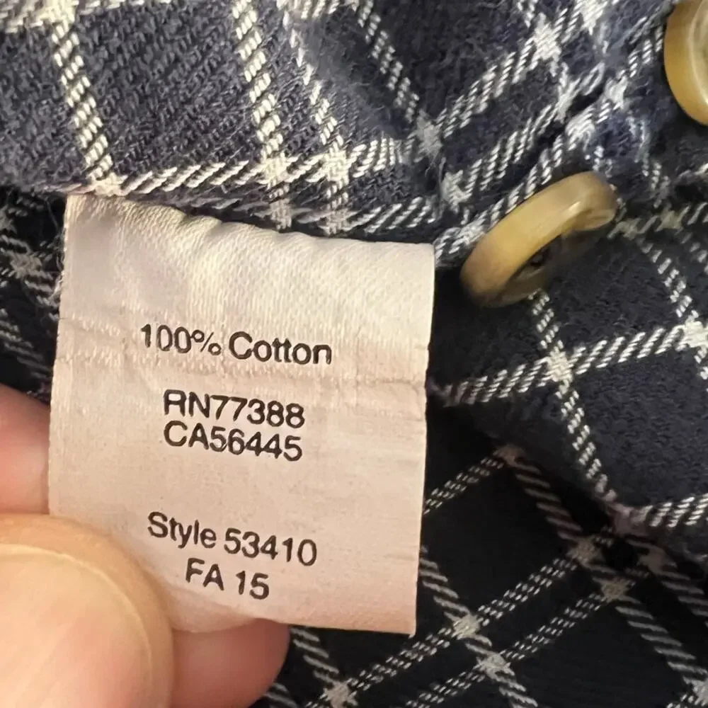 J.Crew Men’s Brushed Twill Button Down Shirt Black White Check Plaid Size M